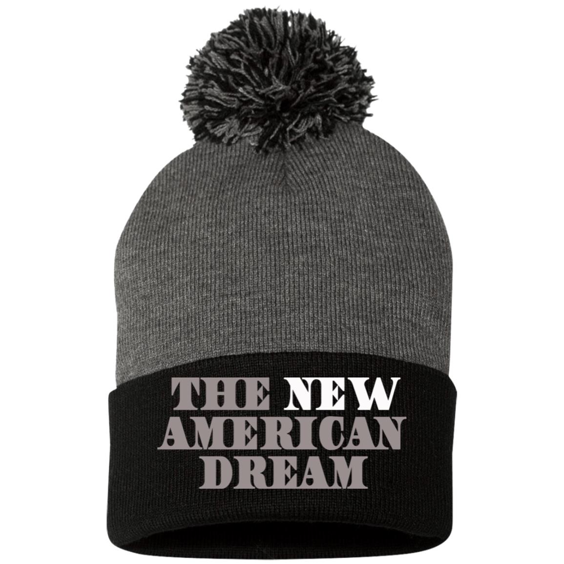 SP15 Embroidered Pom Pom Knit Cap